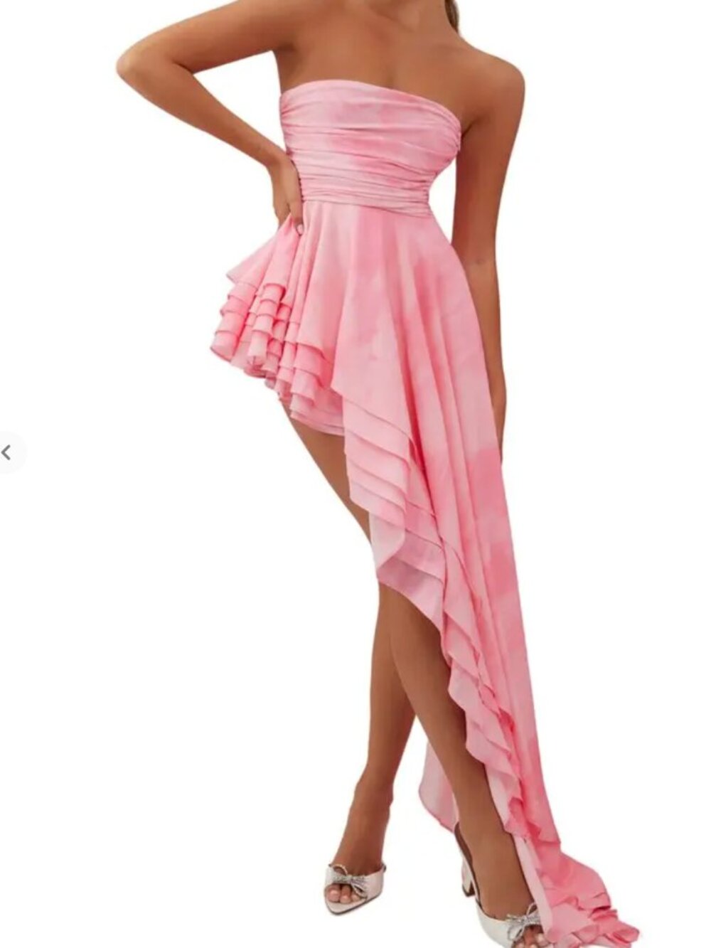Heiress Asymmetric Ruffle Strapless Dress